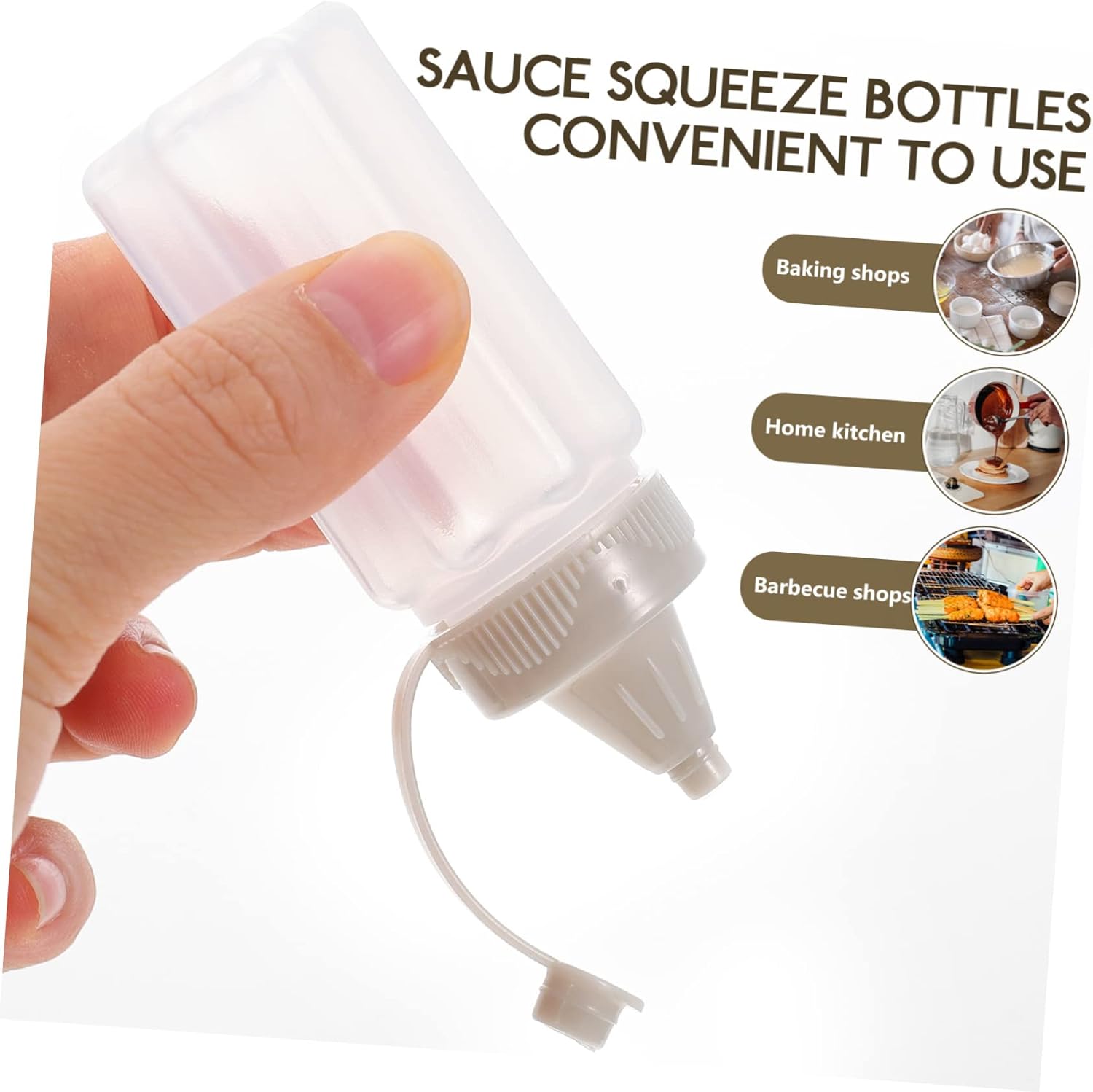 NAMOARLY 8pcs Kitchen Condiment Squeeze Bottles Set Transparent Plastic Sauce Dispenser