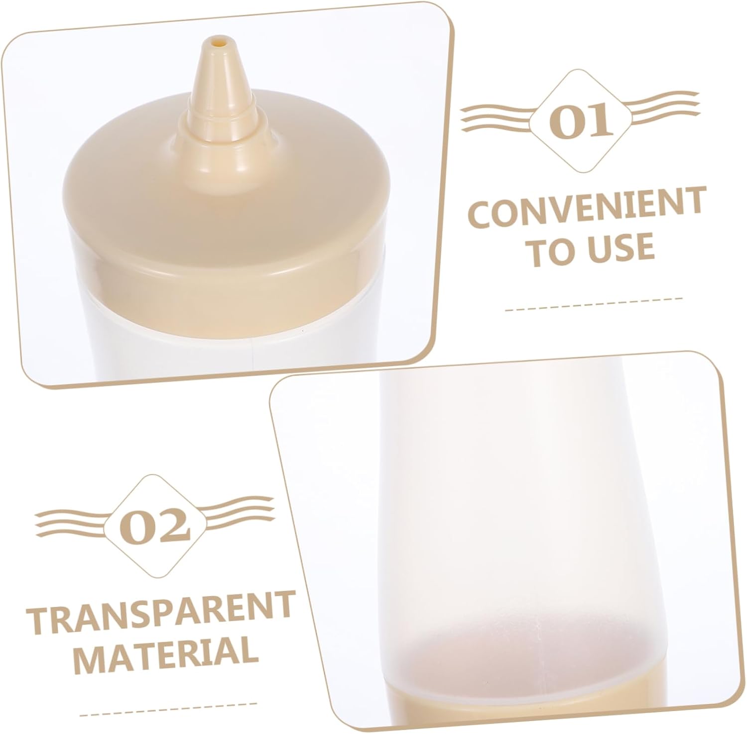 Reusable Condiment Squeeze Bottles Set of 3 for Kitchen Entertaining