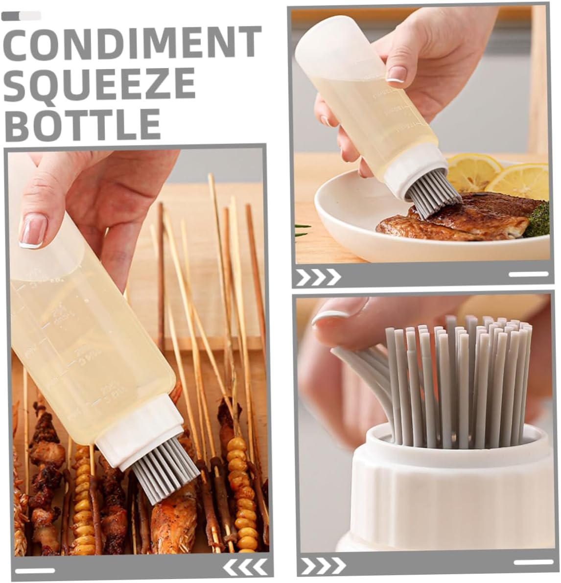 French Professional Silicone Oil Dispenser with Basting Brush for BBQ Cooking