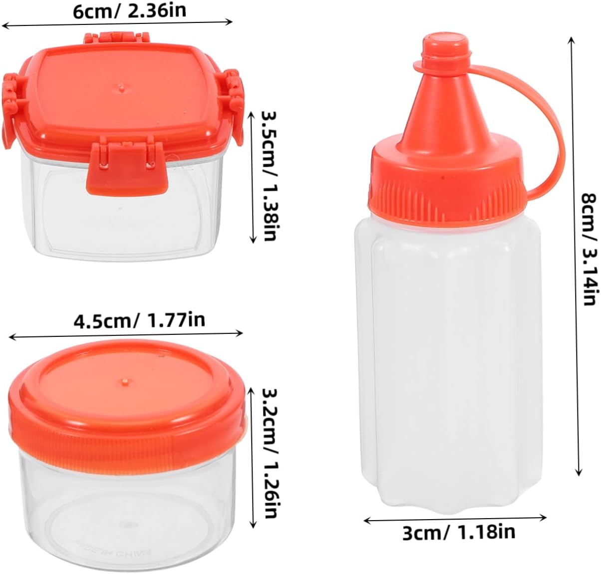 KICHOUSE 12-Piece Transparent Mini Squeeze Condiment Bottles Set With