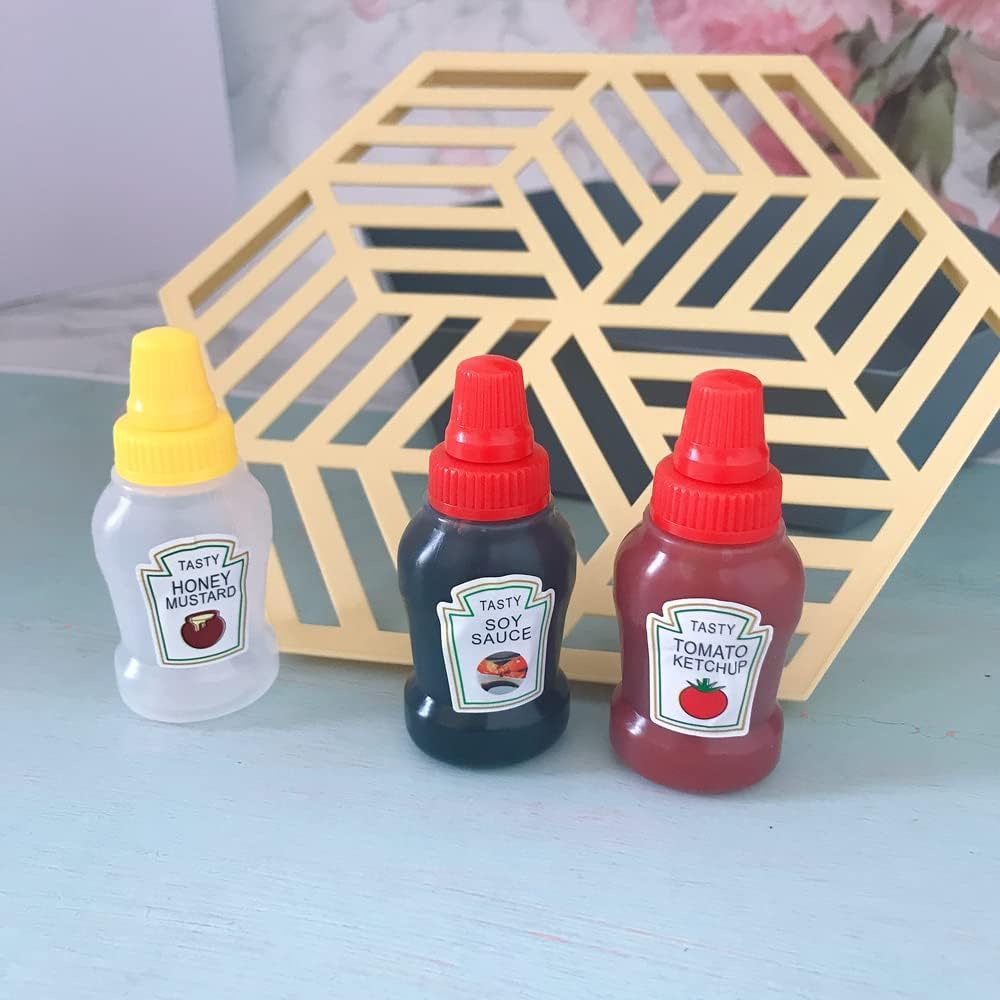 4pack Mini Squeeze Bottles for Condiments