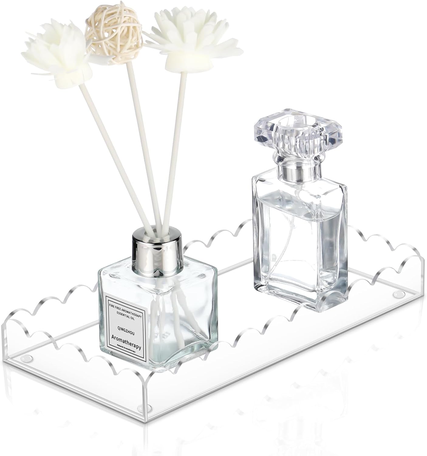 Stylish Acrylic Bathroom Vanity Tray for Small Essentials