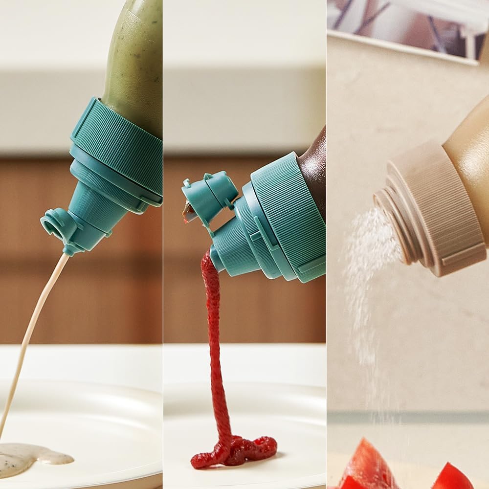 16 oz Squeeze Bottle with 3 Nozzles for Sauces More