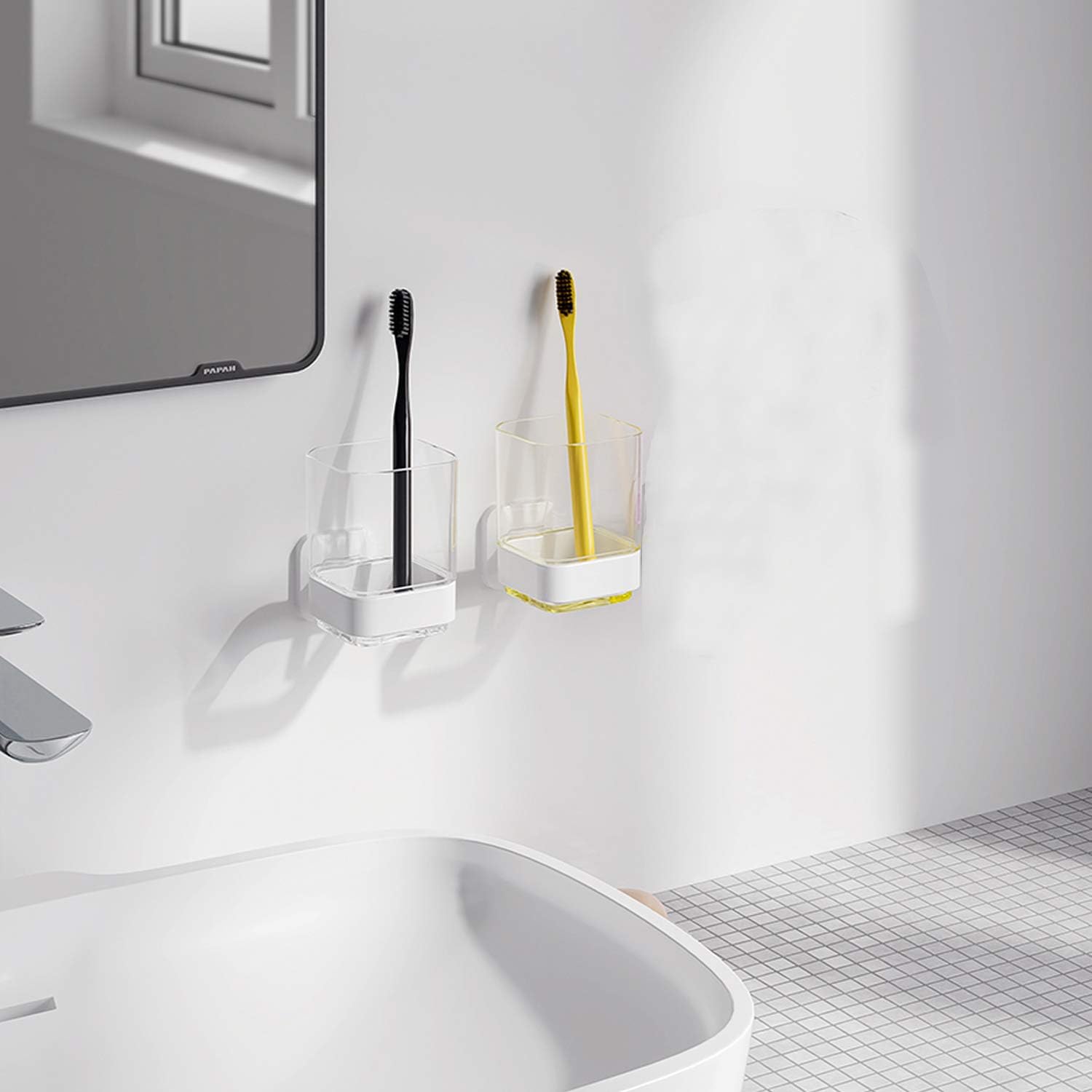 RIA Wall-Mounted Tumbler Toothbrush Holder
