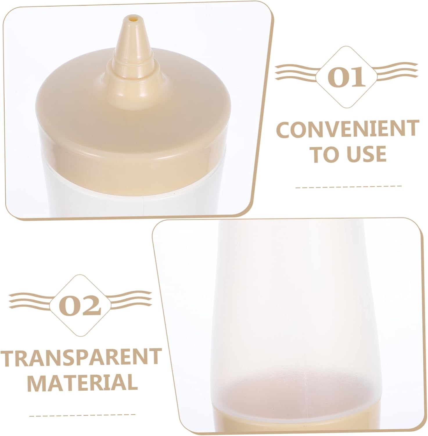 STOBAZA 3 Piece Ketchup Mustard Squeeze Bottles