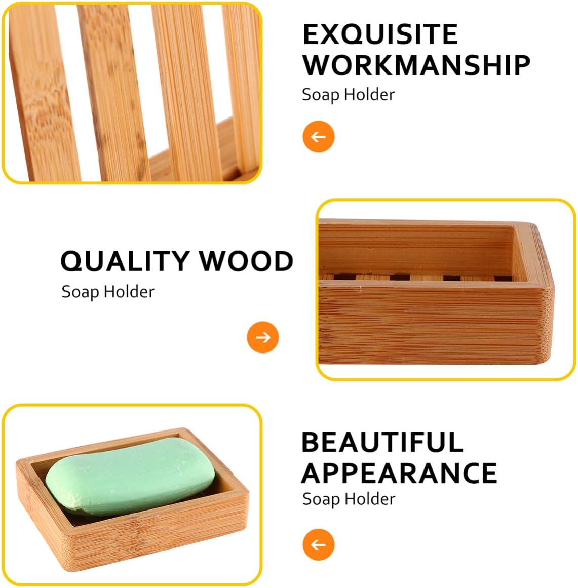 Cabilock Bamboo Pine Linear Soap Holder for BATH KITCHEN