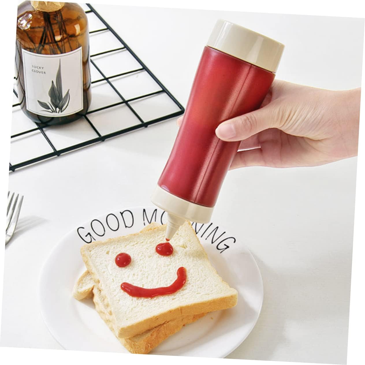 Reusable Squeeze Bottle Condiment Dispenser