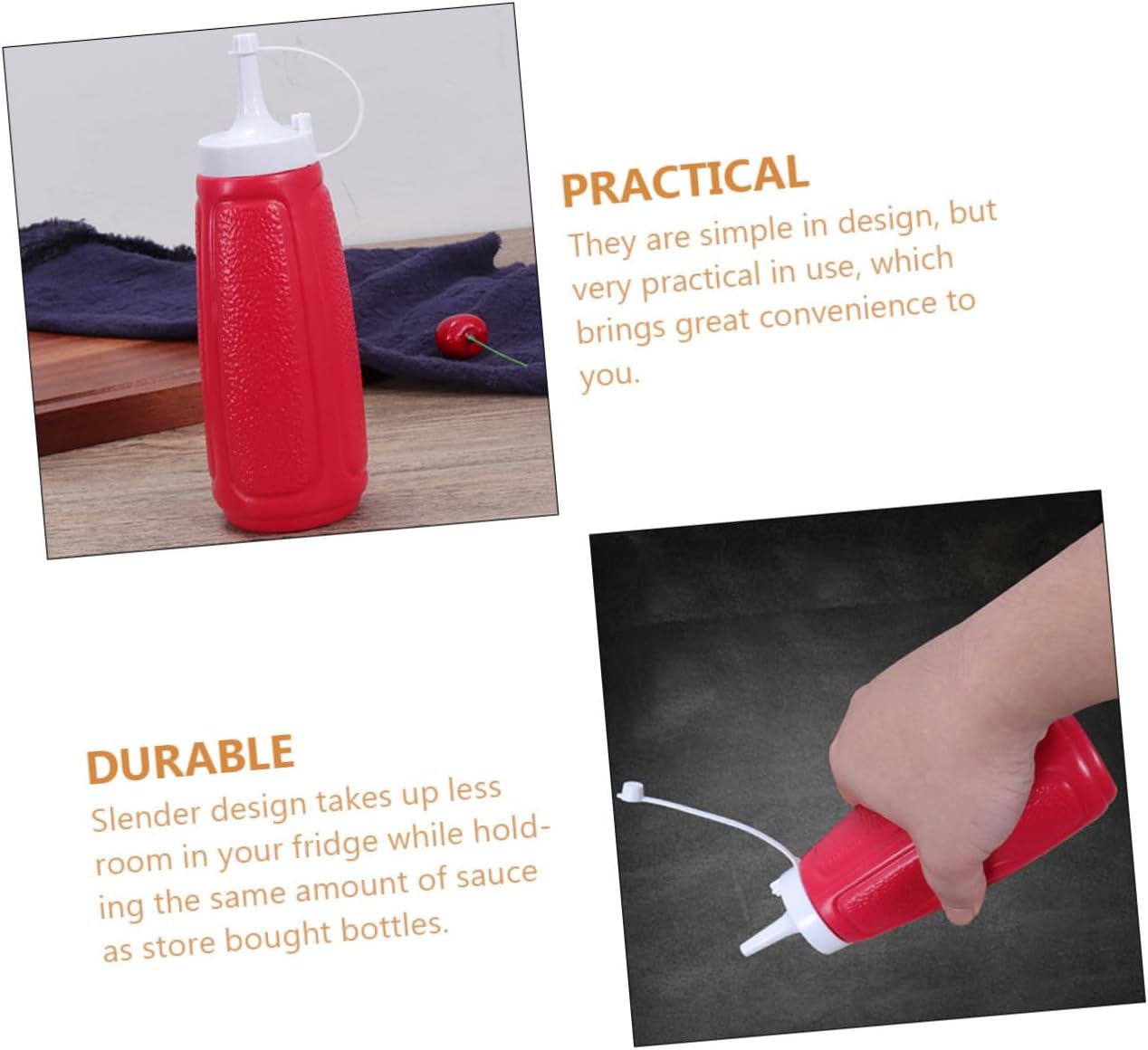 CIYODO Squeeze Condiment Bottle Perfect for BBQ Olive Oil and Ketchup Serving