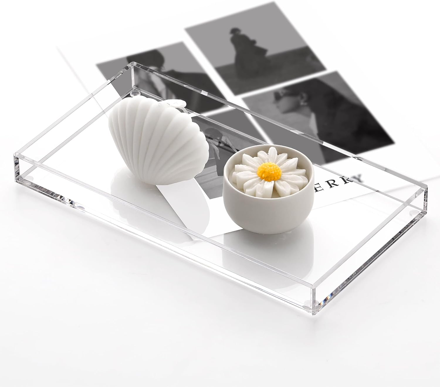 DINGHUO Acrylic Bathroom Vanity Tray