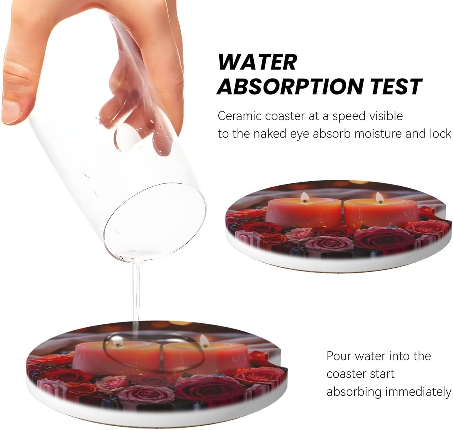 Candleflower 2-Piece Coasters Set for Car Accessories