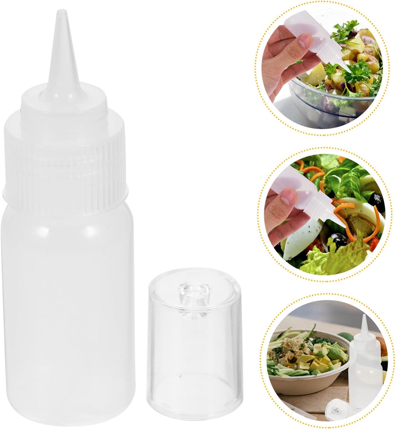VINTORKY 2pcs 30ml Refillable Condiment Squeeze Bottles
