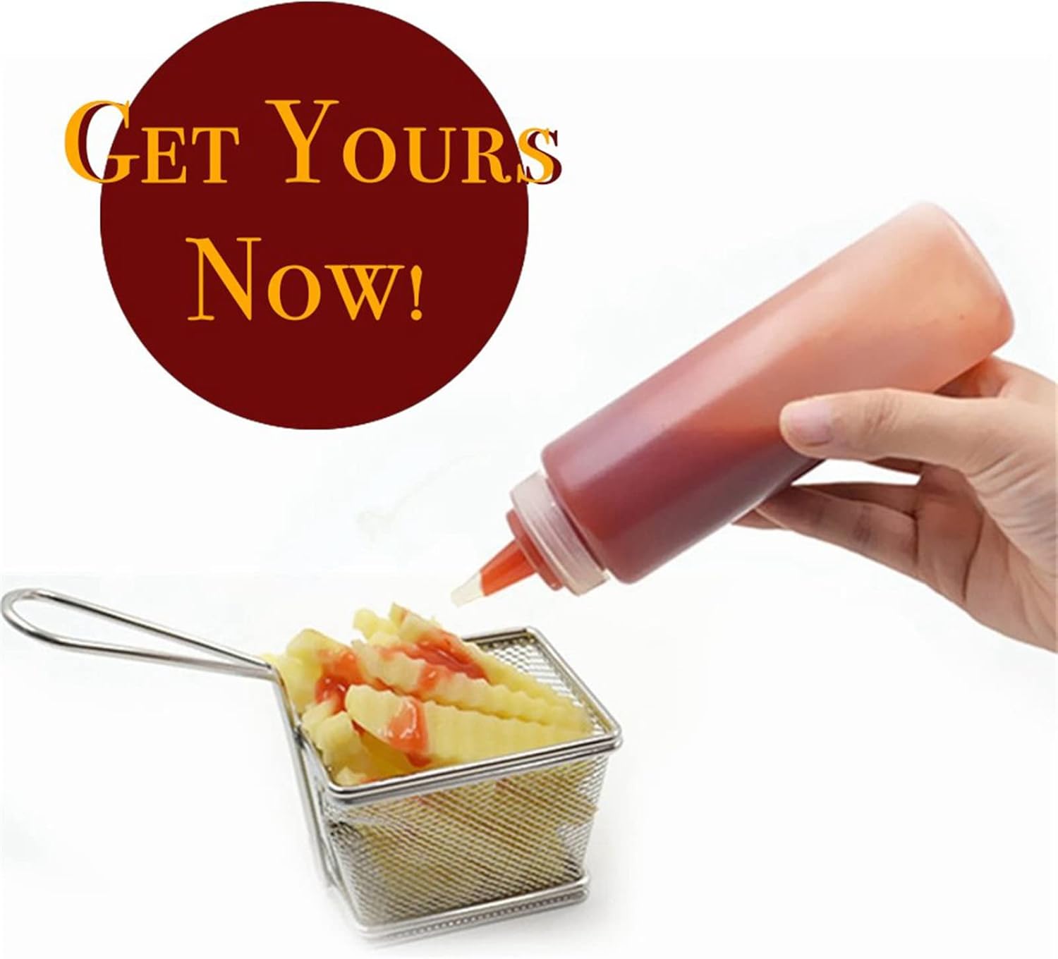 Condiment Squeeze Bottles - 8 oz Empty with Tips