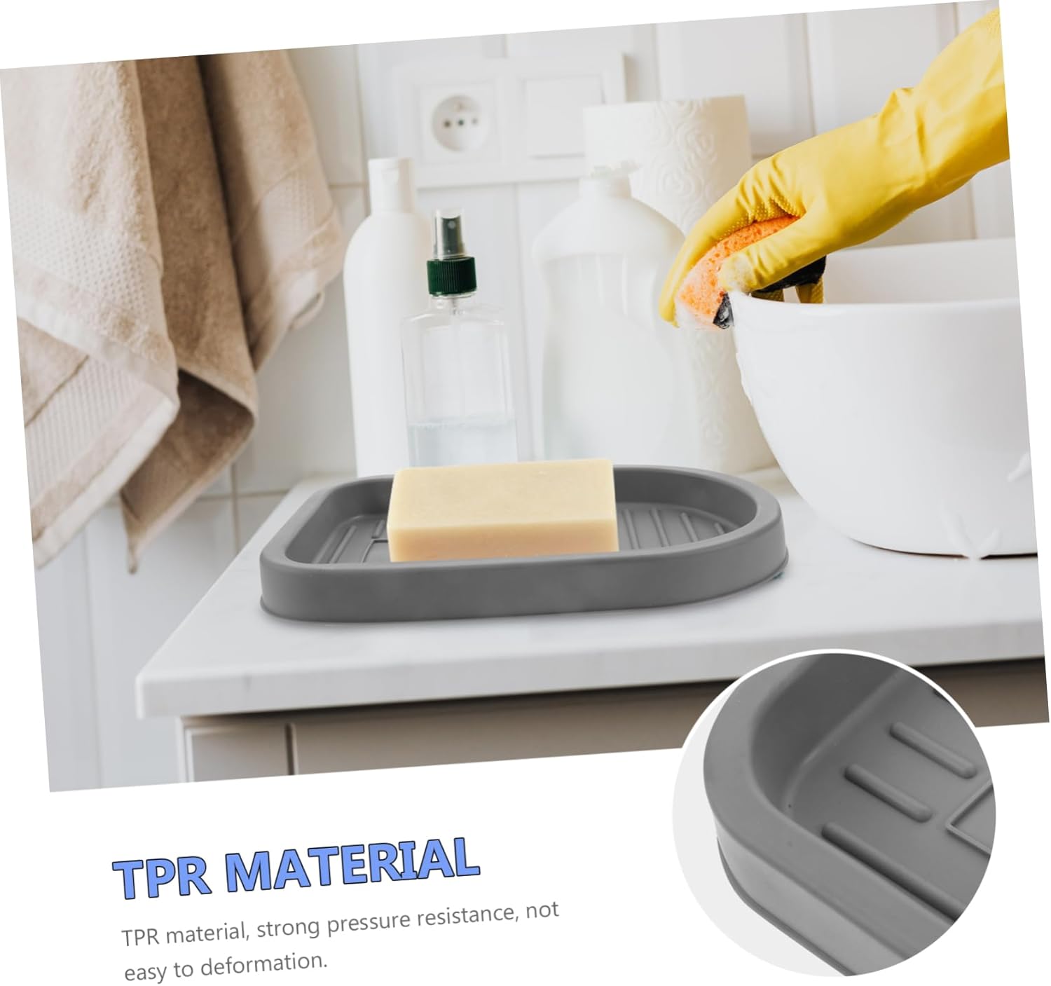 Unomor Sponge Holder Soap Storage Tray for Kitchen Bathroom