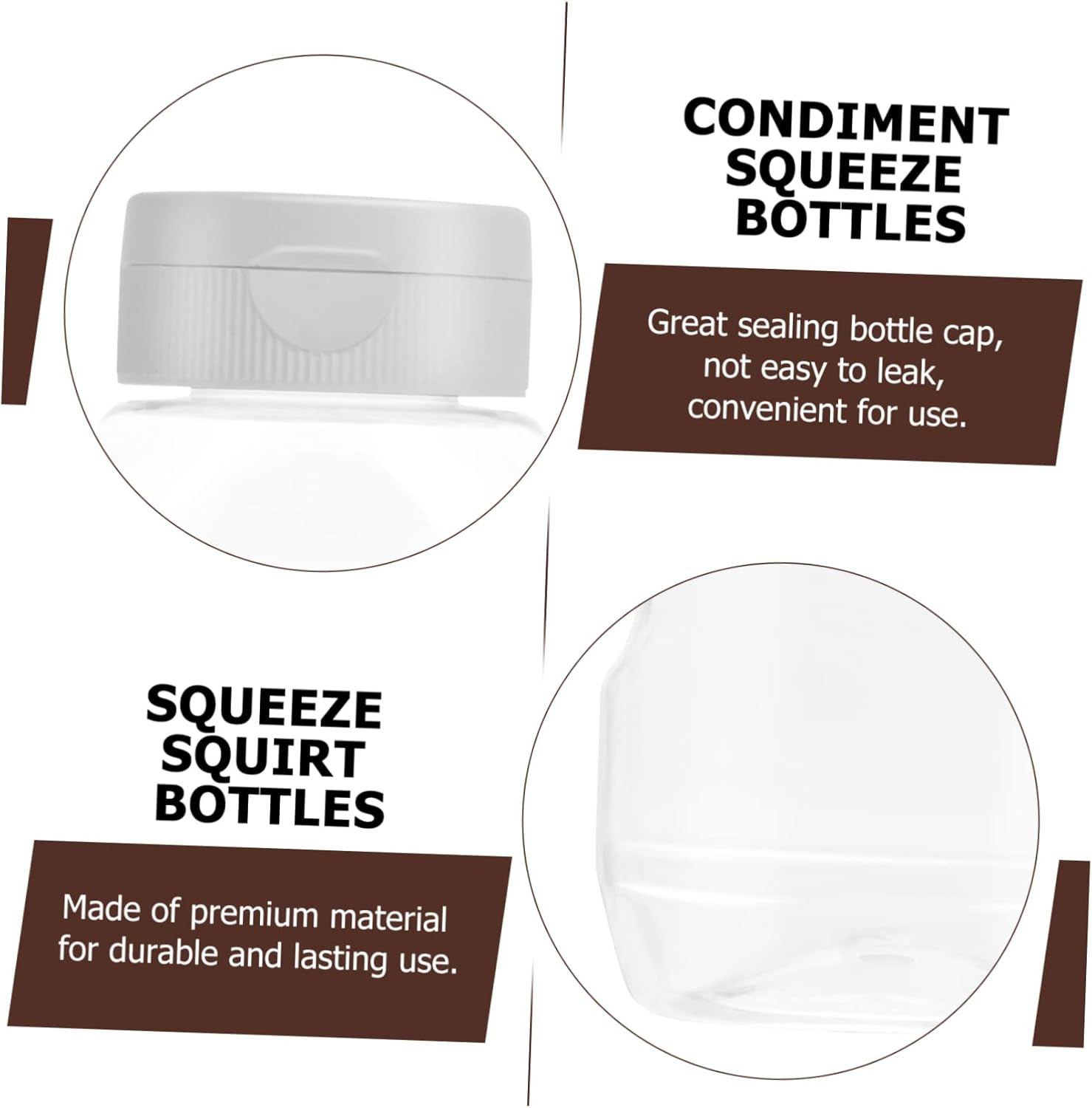 Mini Set of Sturdy Condiment Squeeze Bottles