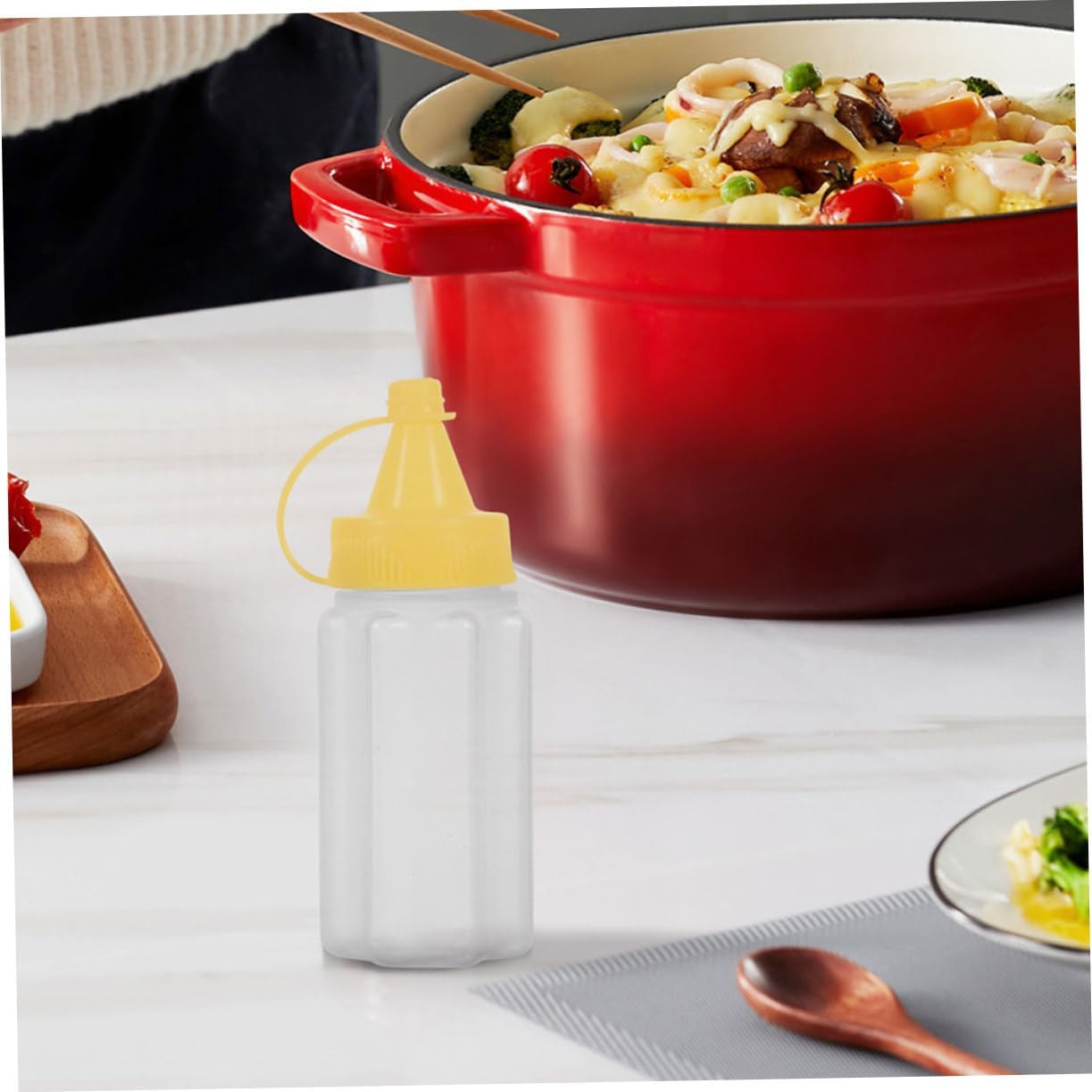 BIUDECO Mini Condiment Squeeze Bottles for Honey Ketchup Oil Travel BBQ