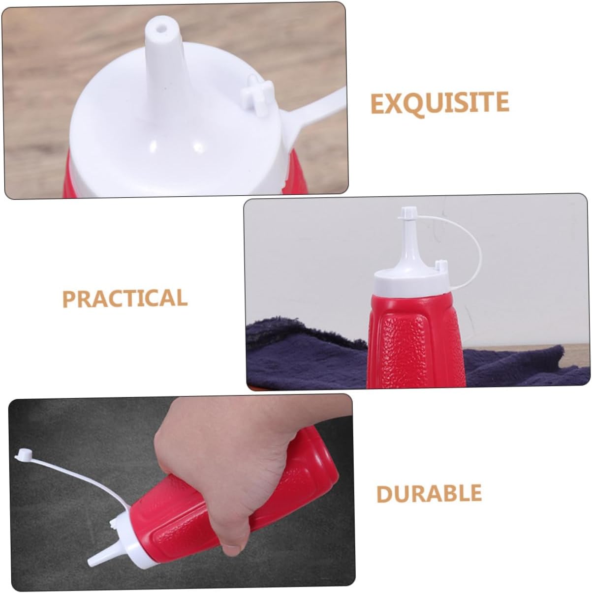 CIYODO Squeeze Condiment Bottle Perfect for BBQ Olive Oil and Ketchup Serving