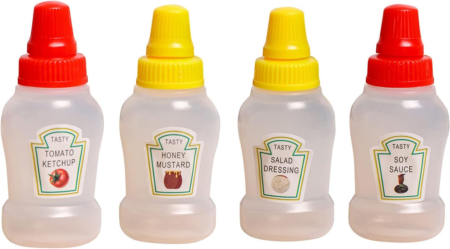 4-Piece Mini Ketchup Honey Squeeze Bottles