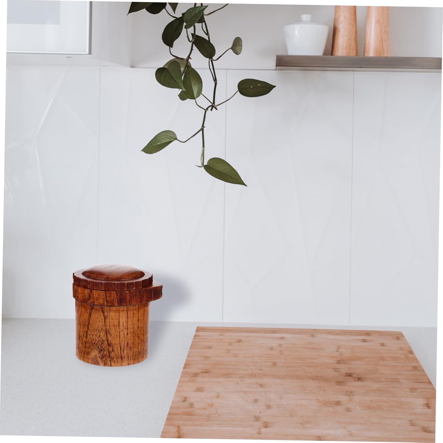 Aesthetically Designed Small Wood Condiment Bottle for Home Use