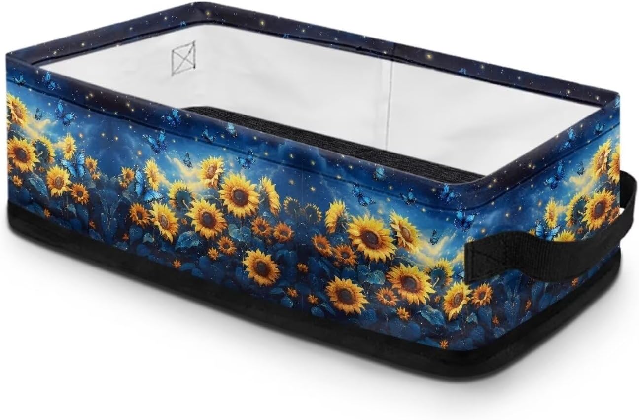 Voxugoniy Sunflower Blue Butterfly Toilet Paper Basket