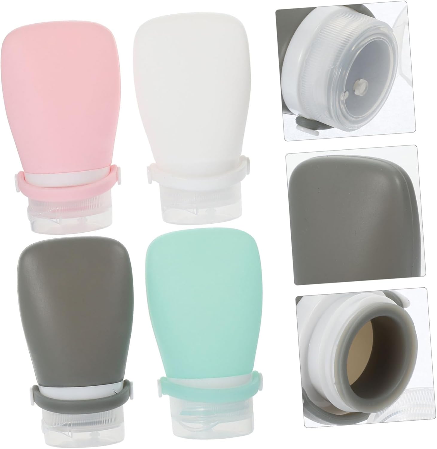 4 Piece Leak-Proof Squeeze Condiment Bottles Set Perfect for Cooking Entertaining