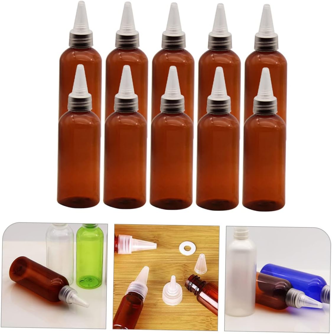 10PK Empty Condiment Squeeze Bottles