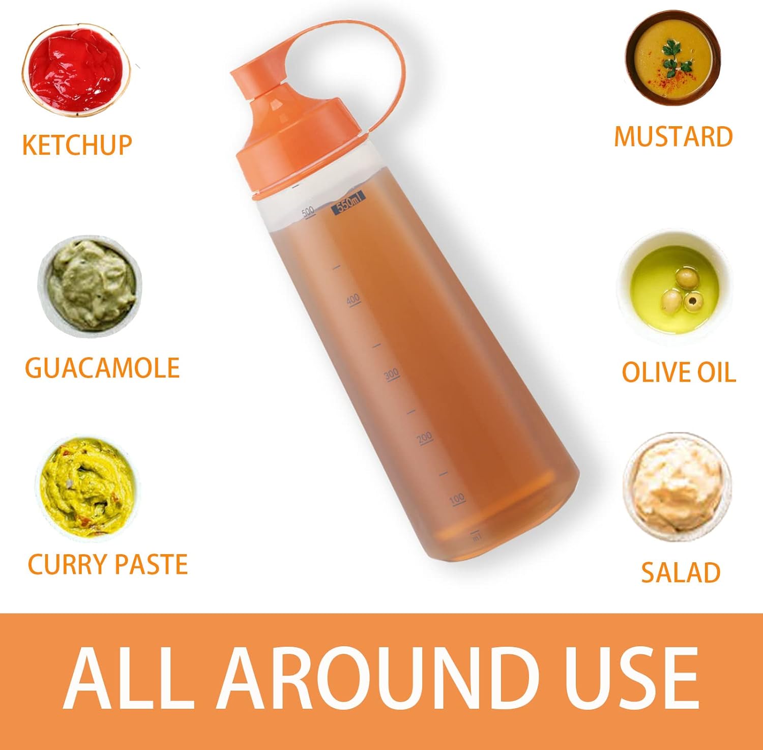 Wide-OpeningCondiment Squeeze Bottles
