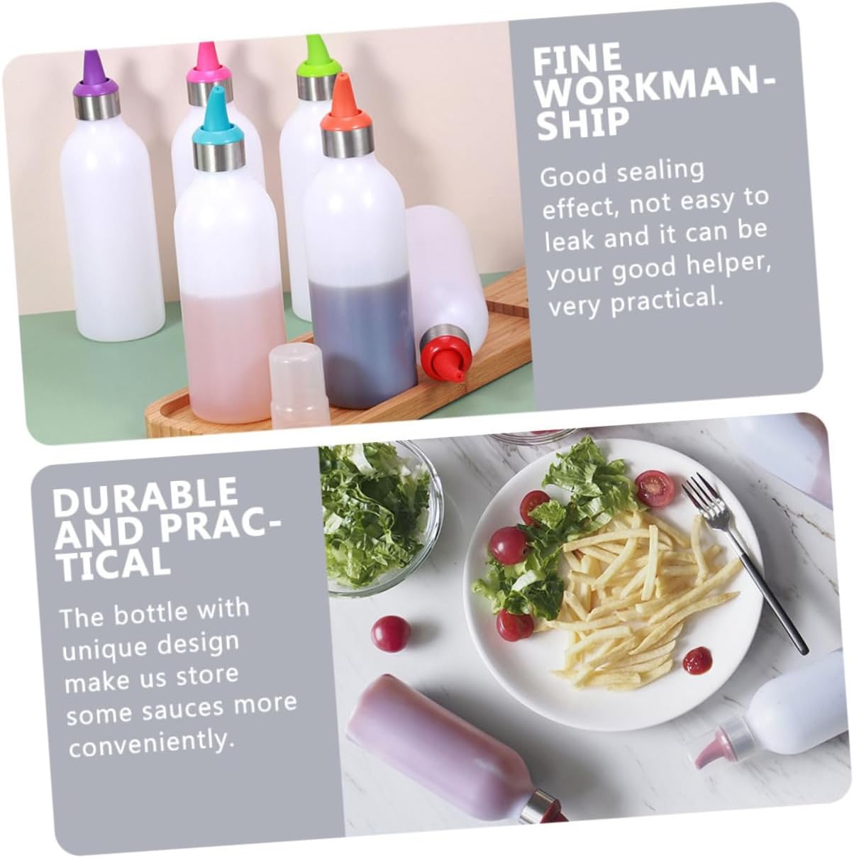 450ml Red Squeeze Condiment Bottles for Kitchen Use