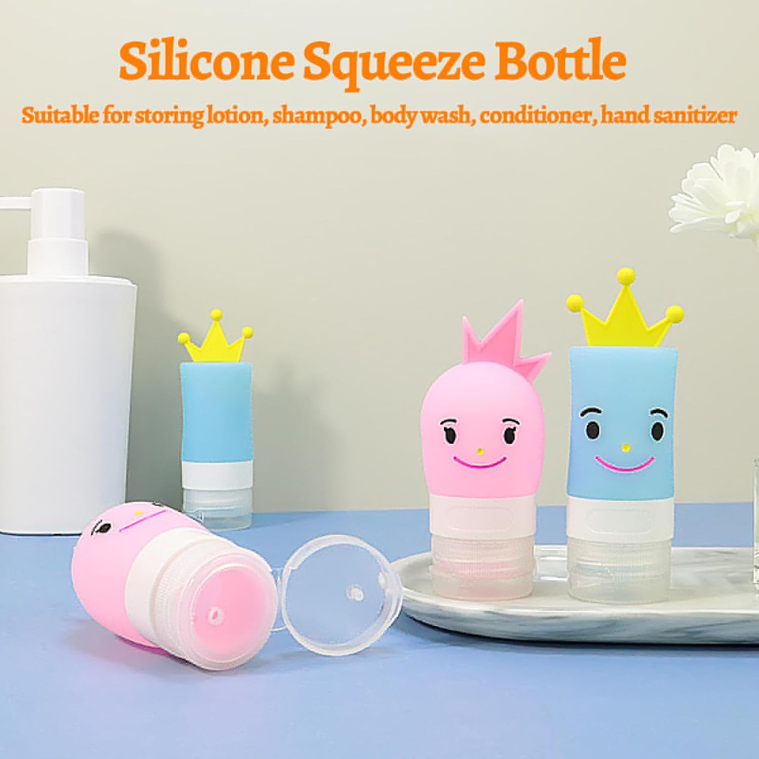 Portable Prince Princess Condiment Bottles for Lunch