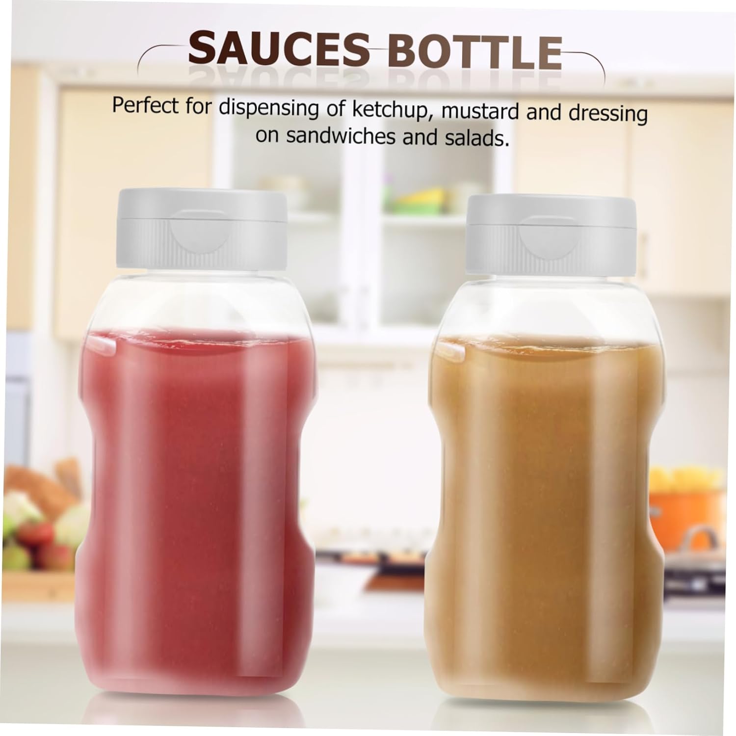 4-Piece Condiment Squeeze Bottles with Caps