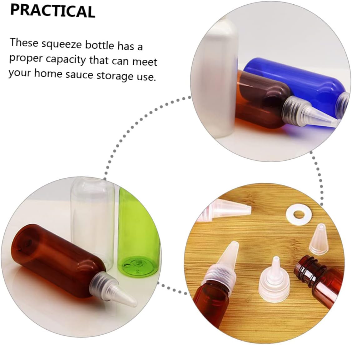 KICHOUSE Round Squeeze Bottles