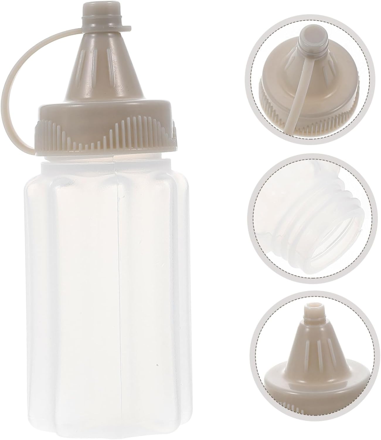 NAMOARLY 8pcs Kitchen Condiment Squeeze Bottles Set Transparent Plastic Sauce Dispenser