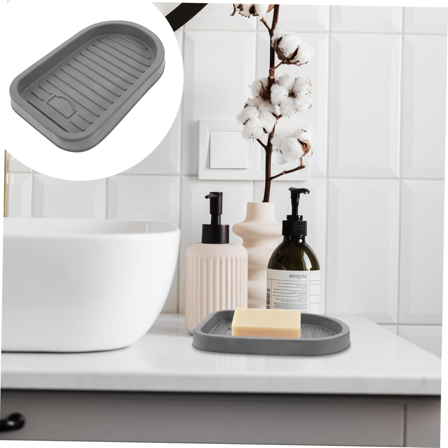 Unomor Sponge Holder Soap Storage Tray for Kitchen Bathroom