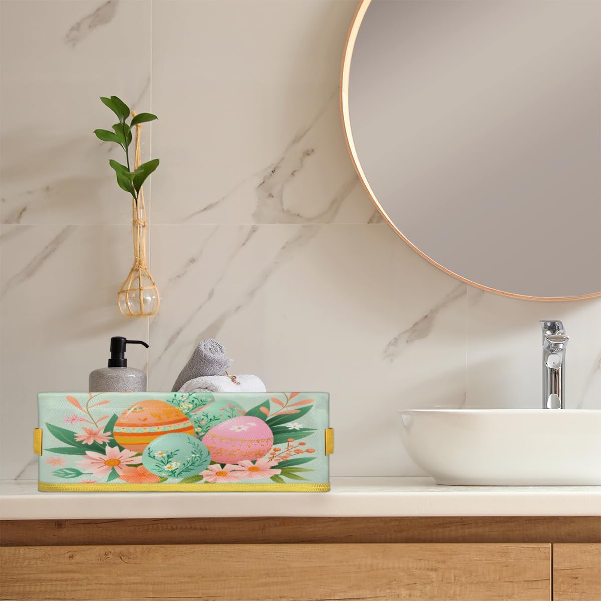 Easter Colorful Folding Toilet Basket