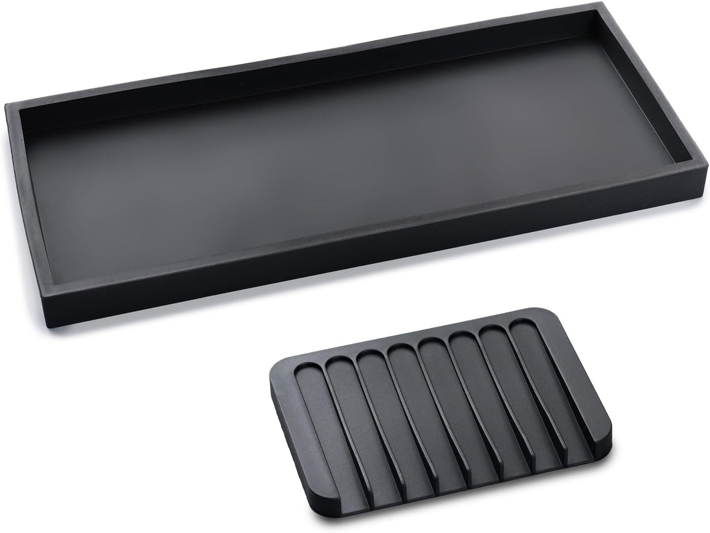 Vanity Tray Set Silicone Organizer for Bath Kitchen