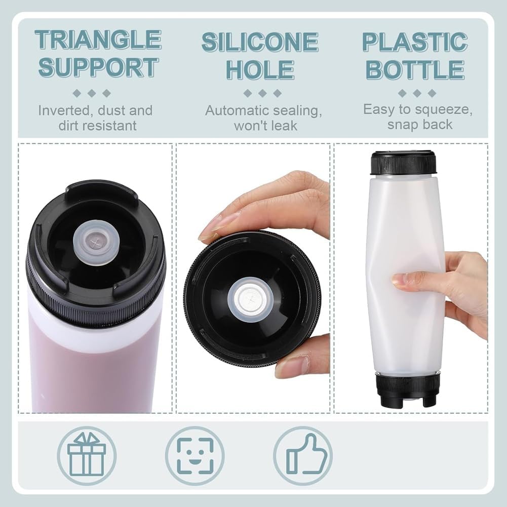 6 Pcs 16 Oz Condiment Squeeze Bottles Inverted Leak Proof