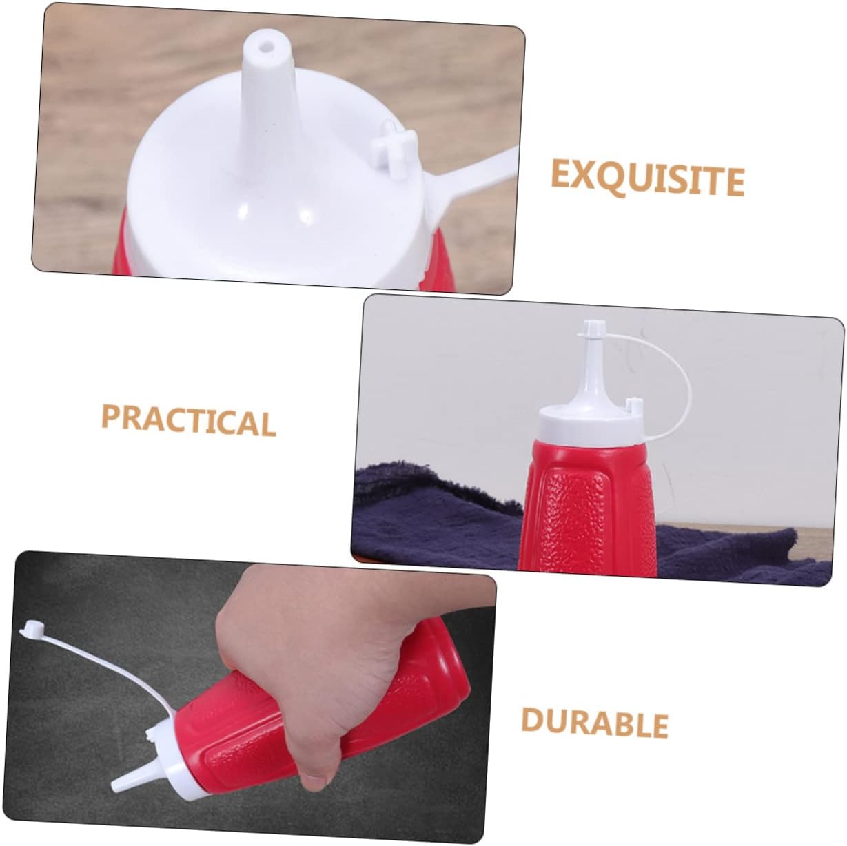 Plastic Lidded Salad Bottle for Condiments