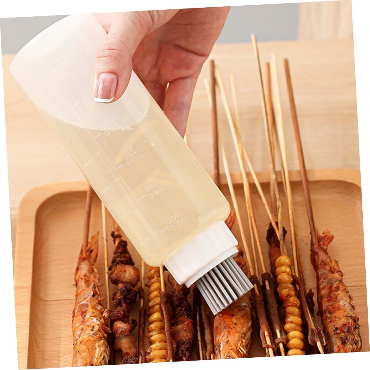 French Professional Silicone Oil Dispenser with Basting Brush for BBQ Cooking