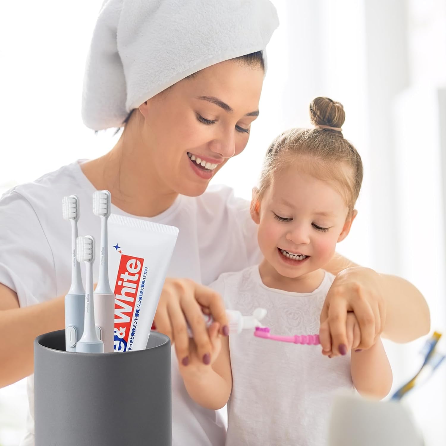 Sturdy Ceramic Toothbrush and Toothpaste Organizer