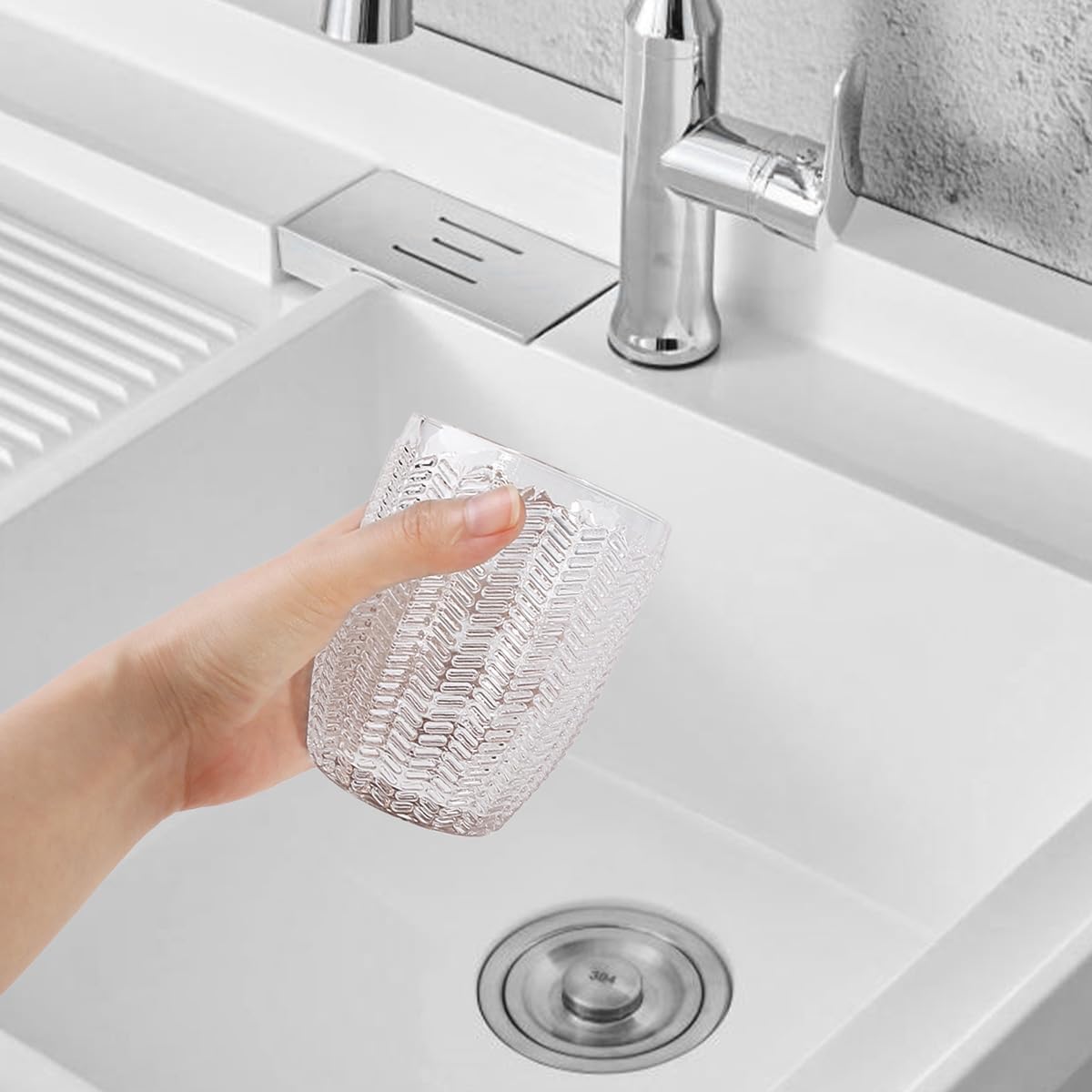 2-Piece Glass Toothbrush and Toothpaste Holder Set