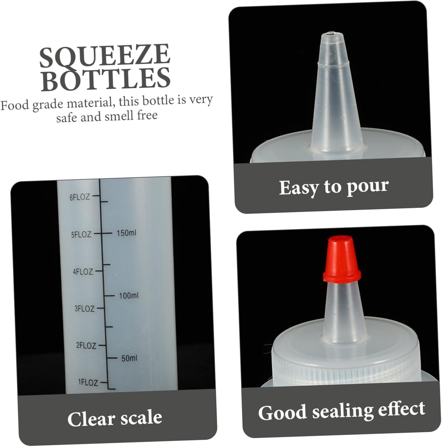 VOSAREA 240ml Graduation Squeeze Sauce Bottles