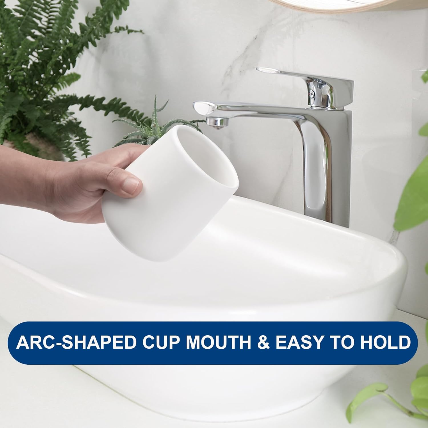 UHEY HOME - Durable and Stylish 135 oz Ceramic Toothbrush Holder
