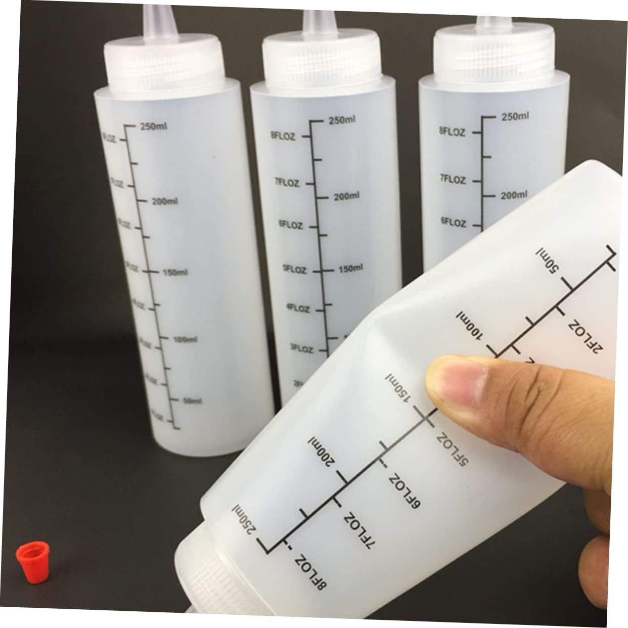 250ml Squeeze Salad Dressing Bottles with Cap Durable and Easy to Use