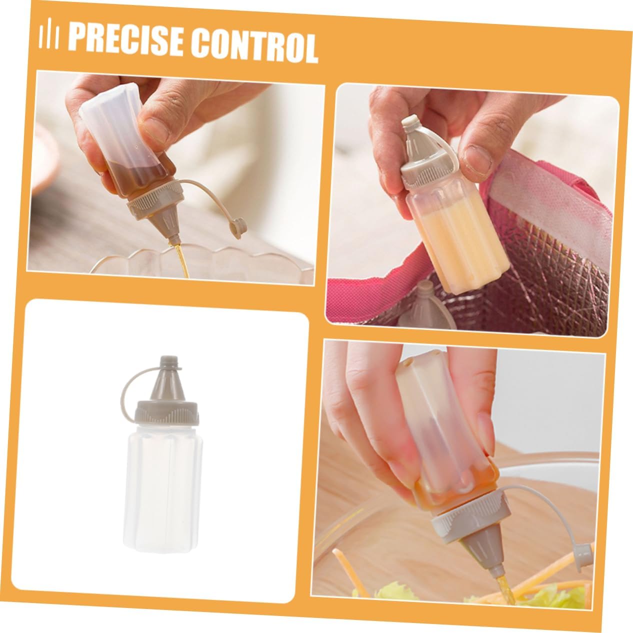 High-Quality 12-Pack Portable Condiment Squeeze Bottles