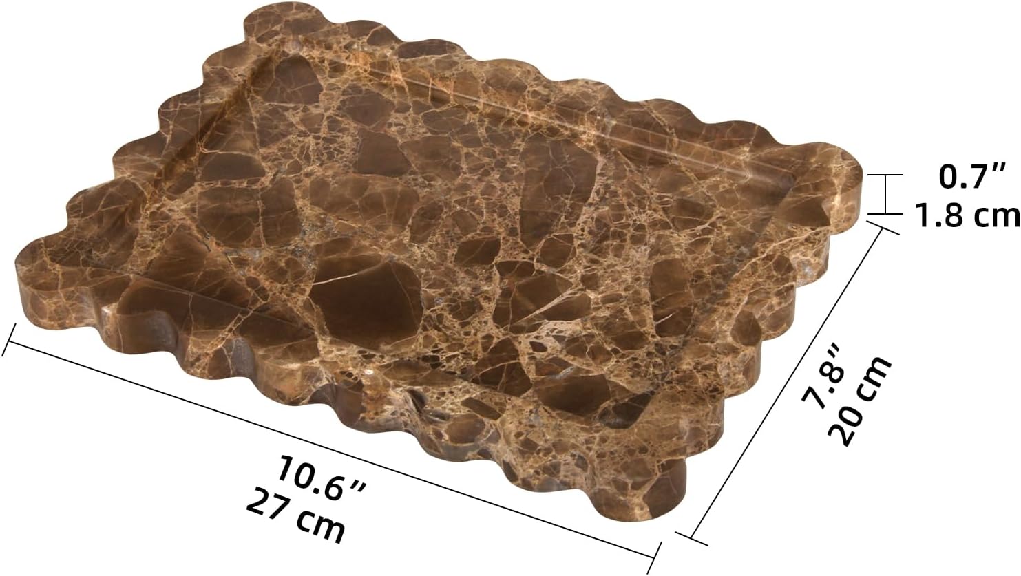 Natural Marble Luxury Vanity Tray for Bathroom Kitchen