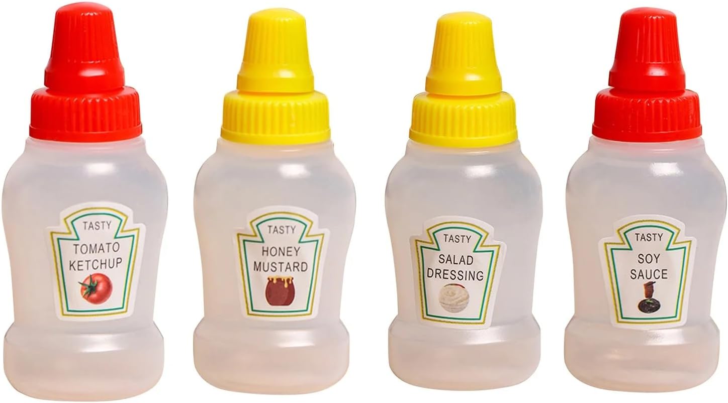 4 Pcs Mini Ketchup Bottles 25ml