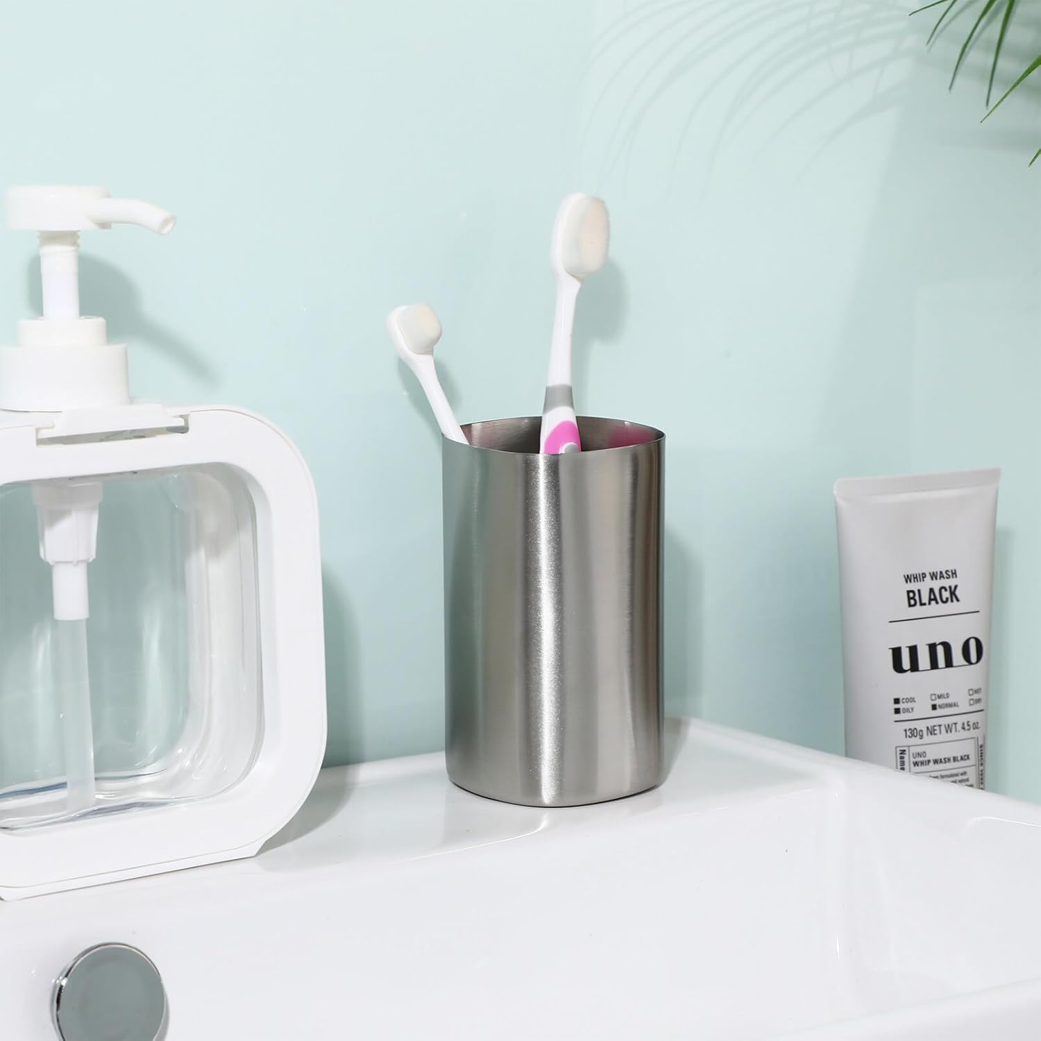 Angoily Stainless Steel Toothbrush Holder Durable Stylish Bath Organizer