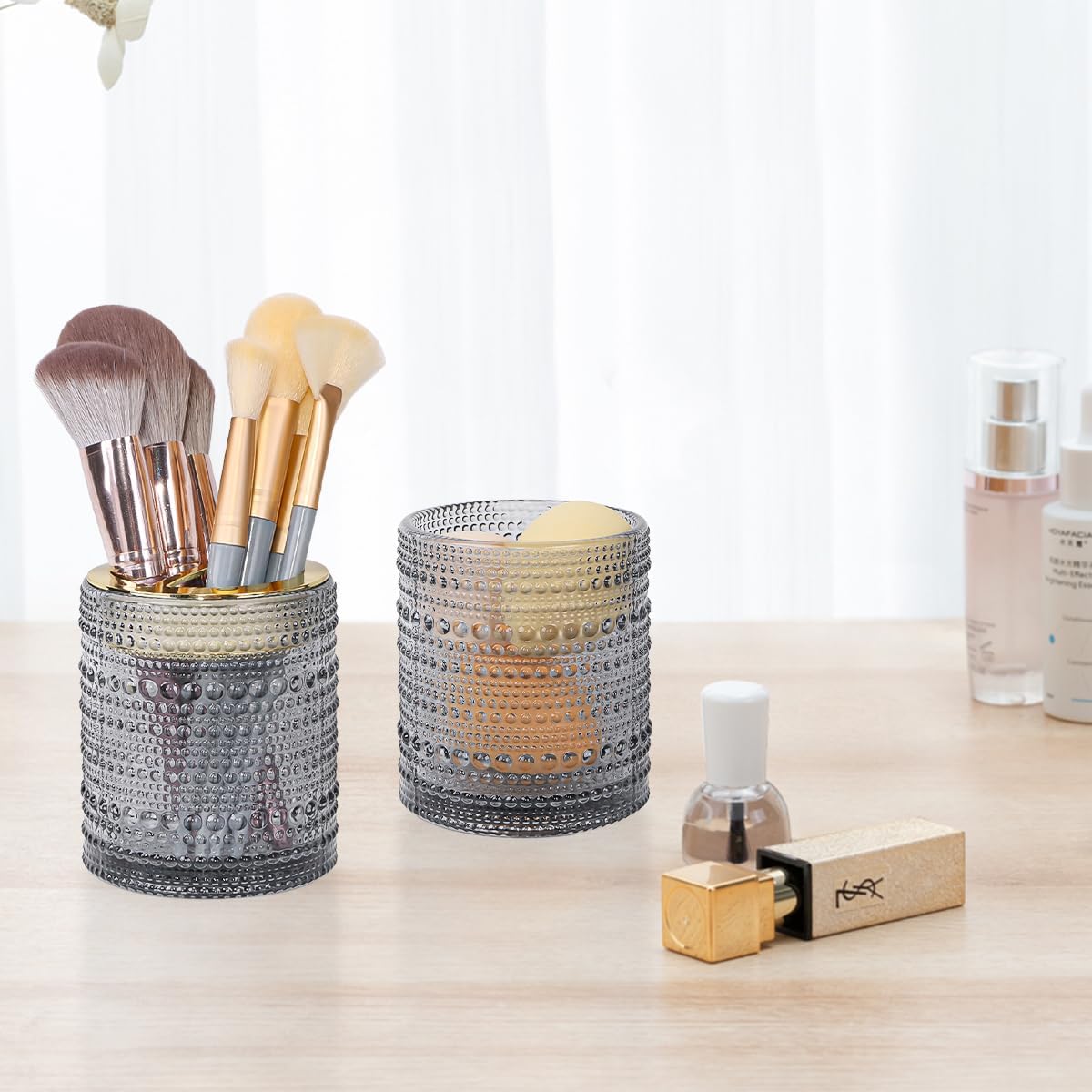 Luxurious Glass Toothbrush Holders Set