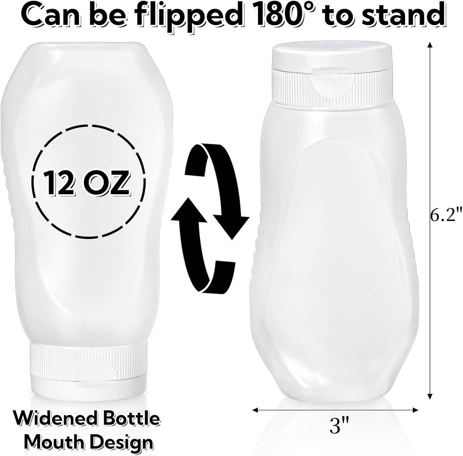 Sleek Expandable Condiment Squeeze Bottles with Flip TopLabels for Kitchen Use