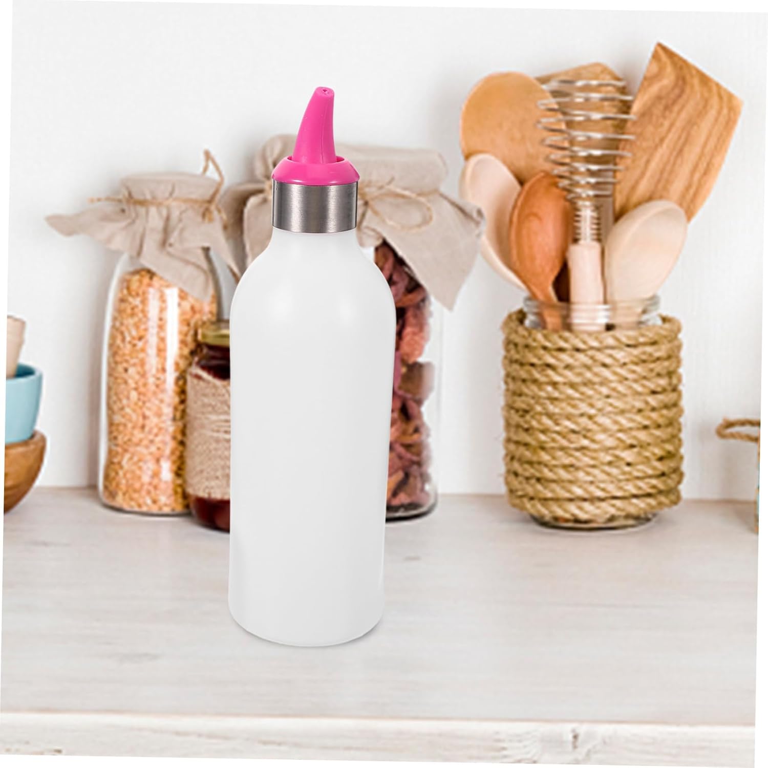 GRIRIW Silicone Condiment Squeeze Bottles with Lids for Kitchen Use
