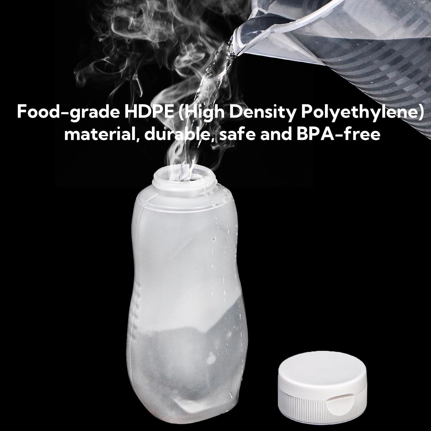 Sleek Expandable Condiment Squeeze Bottles with Flip TopLabels for Kitchen Use